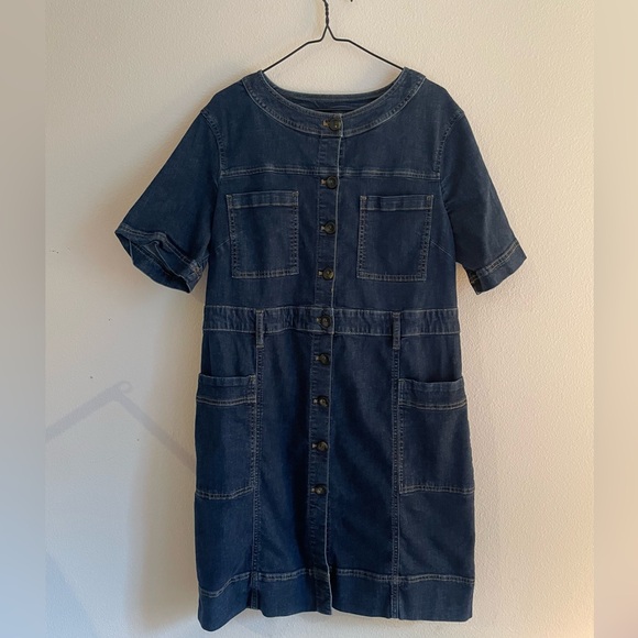 Boden Casual Stitch Denim Dress - Picture 3 of 4
